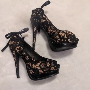 Michael Kors Lace Peep Toe Heels